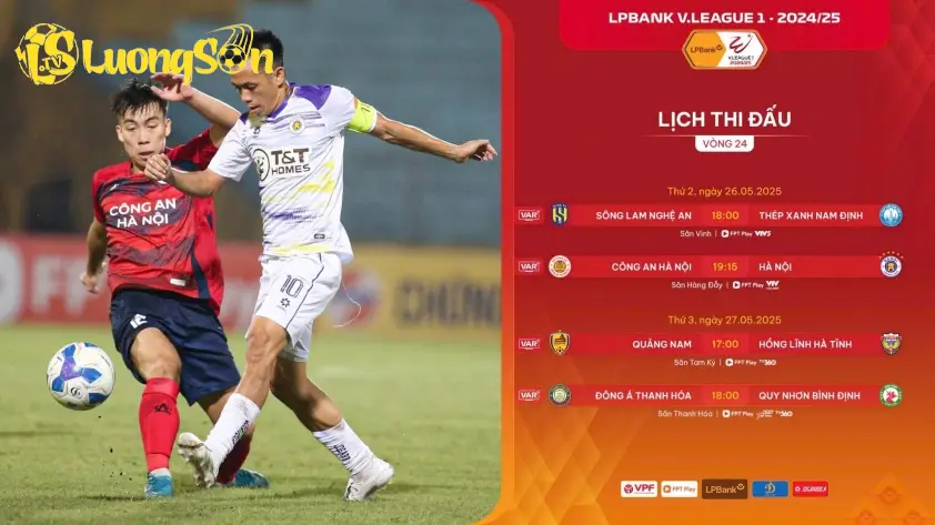hai trọng tài FIFA người Hàn Quốc sẽ được phân công điều hành trận đấu tâm điểm vòng 24 V-League 2024/25 giữa CLB Công an Hà Nội và CLB Hà Nội